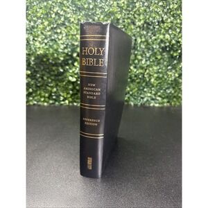 New American Standard Print bible black premium leather cover